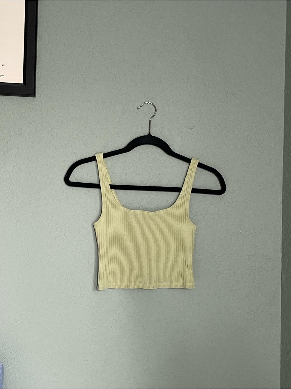 Reformation Julianna Ribbed Square Neck Cropped Tank Top Size XS Spearmint Green - Picture 4 of 9